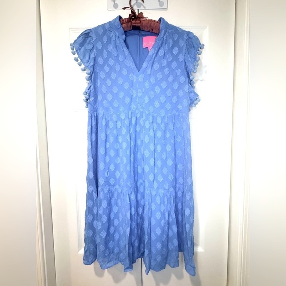 Lilly Pulitzer Dresses & Skirts - Lilly Pulitzer Arleah Pom Pom Dress – Blue Thistle Daiquiri Ditsy Size 2 EUC
